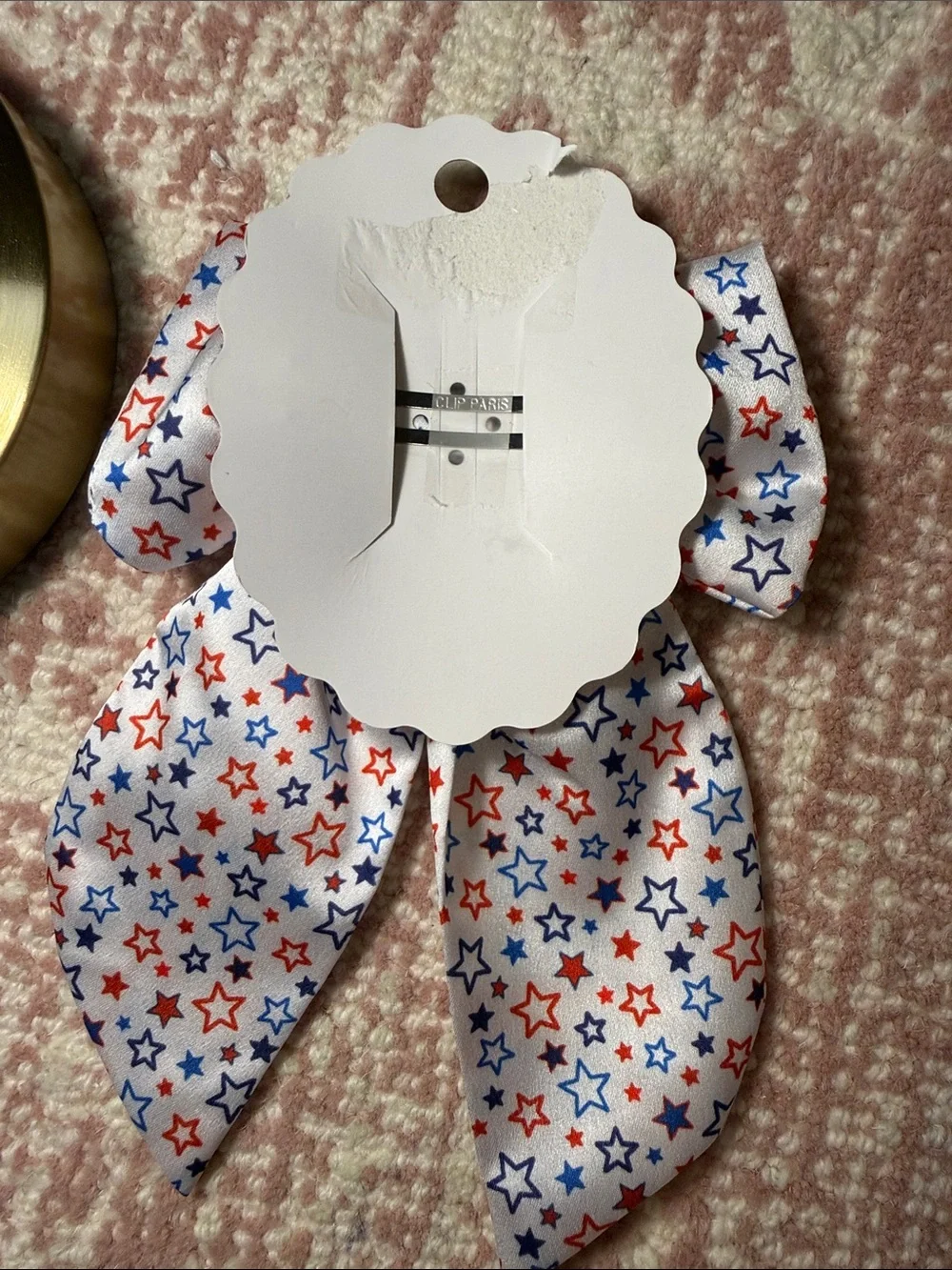 Star-Print Red White & Blue Hair Bow with Charm